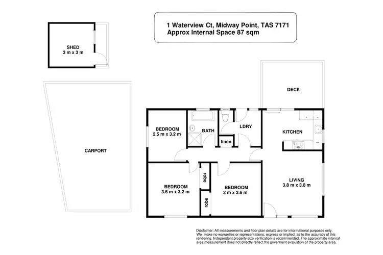 Floorplan of Homely house listing, 1 Waterview Court, Midway Point TAS 7171