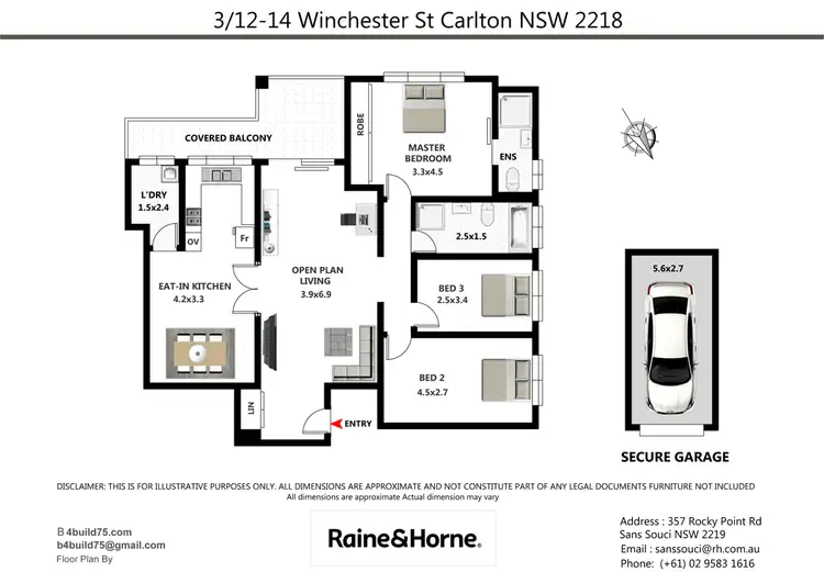 Floorplan of Homely unit listing, 3/12-14 Winchester Street, Carlton NSW 2218