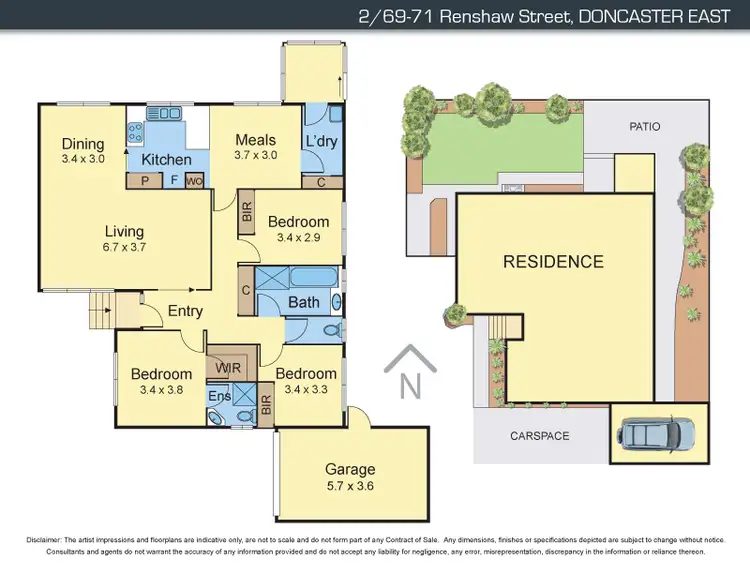 Floorplan of Homely unit listing, 2/69-71 Renshaw Street, Doncaster East VIC 3109