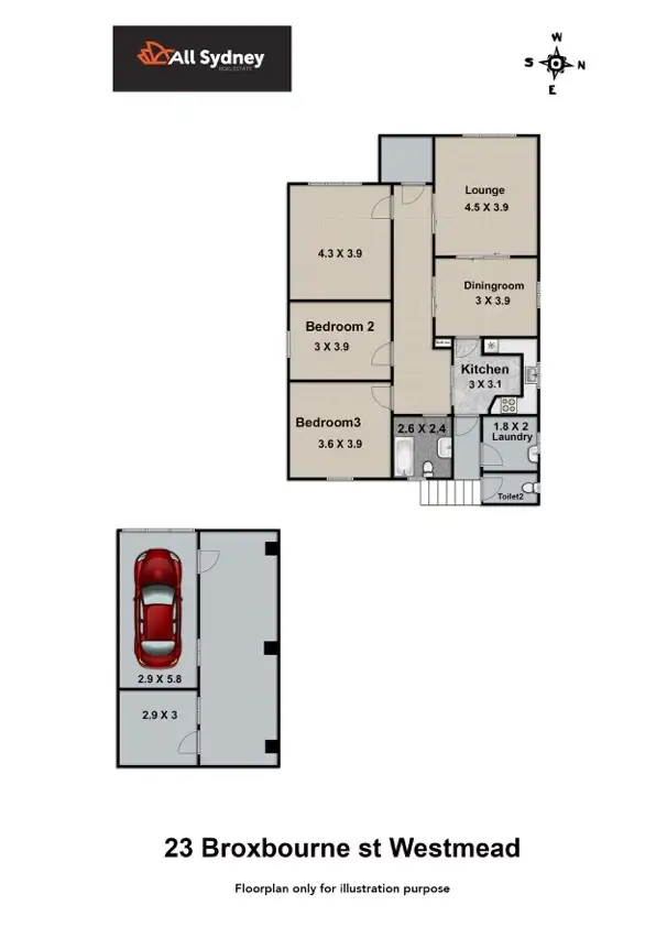 Floorplan of Homely house listing, 23 Broxbourne st, Westmead NSW 2145