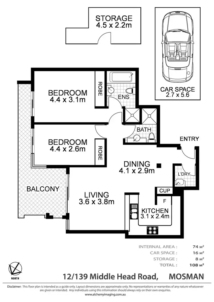 Floorplan of Homely apartment listing, 12/139 Middle Head Road, Mosman NSW 2088
