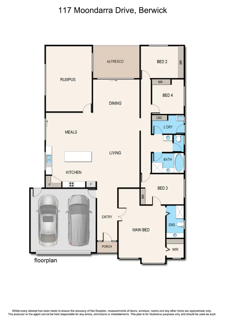 Floorplan of Homely house listing, 117 Moondarra Drive, Berwick VIC 3806