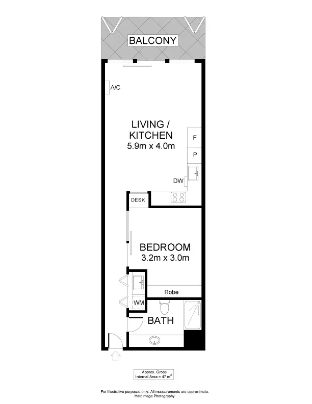 Floorplan of Homely apartment listing, 322/185 Morphett Street, Adelaide SA 5000