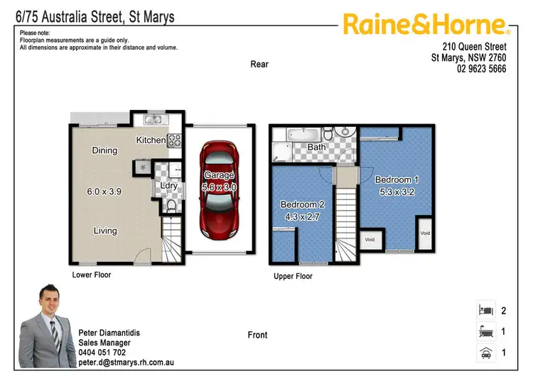 Floorplan of Homely townhouse listing, 6/75 AUSTRALIA STREET, St Marys NSW 2760
