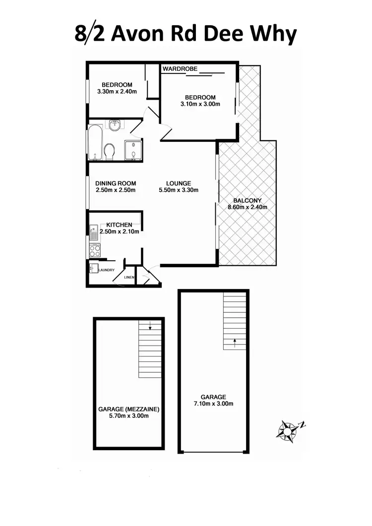 Floorplan of Homely unit listing, 8/2 Avon Road, Dee Why NSW 2099