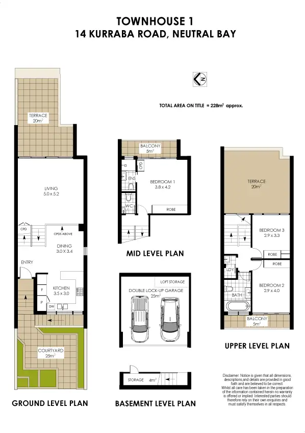 Floorplan of Homely townhouse listing, 1/14 Kurraba Road, Neutral Bay NSW 2089