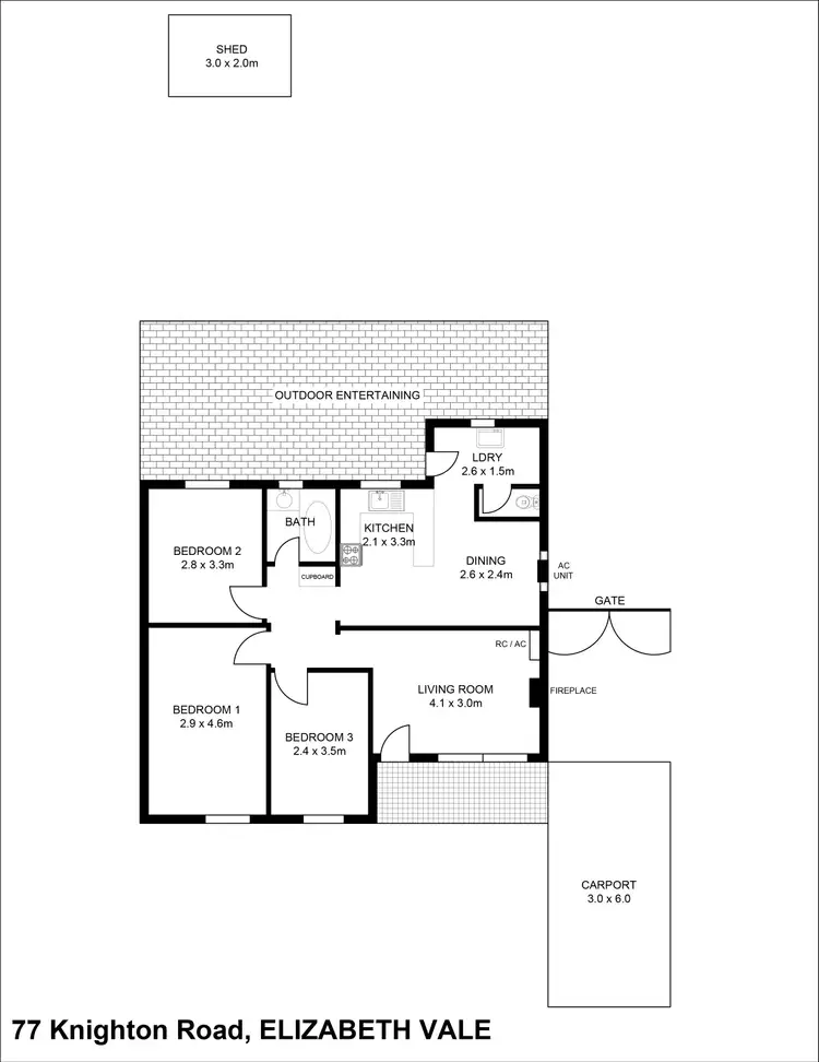 Floorplan of Homely house listing, 77 Knighton Road, Elizabeth North SA 5113