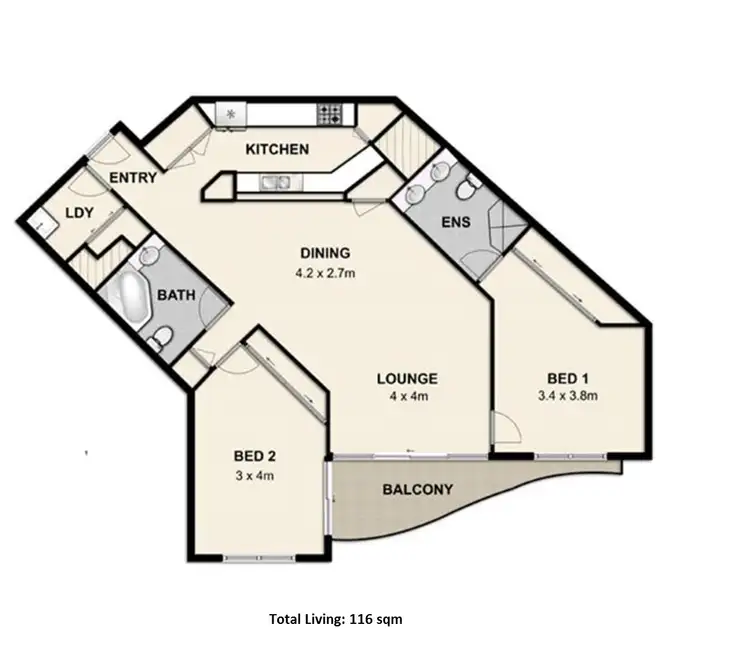 Floorplan of Homely apartment listing, 70/501 Queen Street, Brisbane City QLD 4000