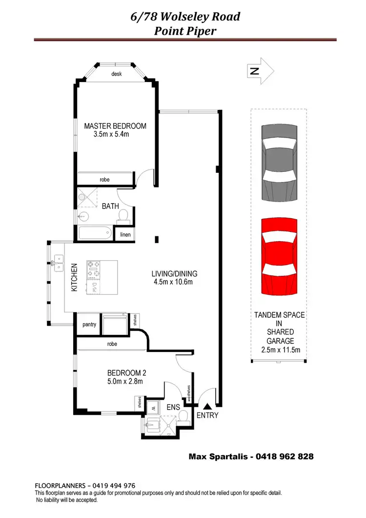 Floorplan of Homely apartment listing, 6/78 Wolseley Road, Point Piper NSW 2027