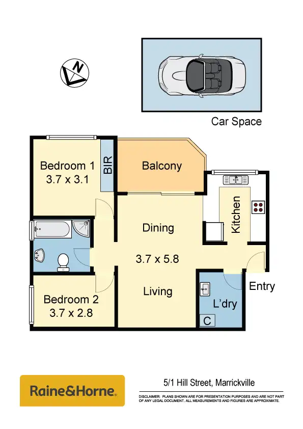 Floorplan of Homely apartment listing, 5/1 Hill Street, Marrickville NSW 2204