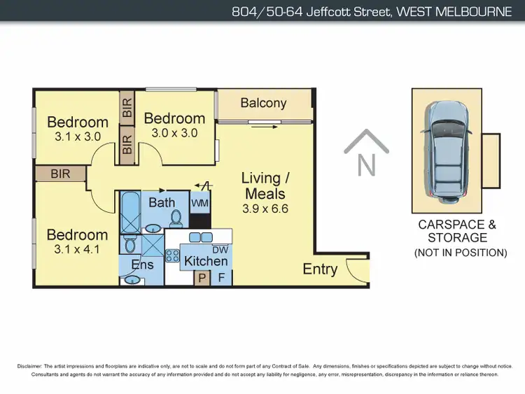 Floorplan of Homely apartment listing, 804/50-64 Jeffcott Street, West Melbourne VIC 3003