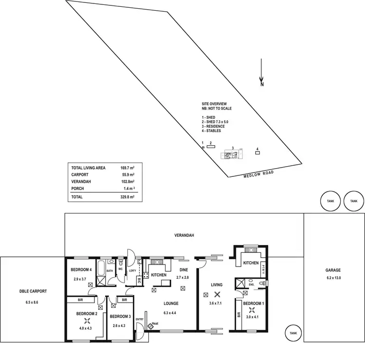Floorplan of Homely rural property listing, 576 MEDLOW RD, Uleybury SA 5114