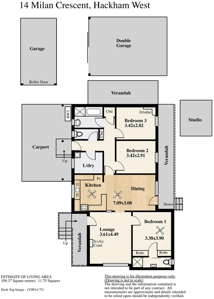Floorplan of Homely house listing, 14 Milan Crescent, Hackham West SA 5163