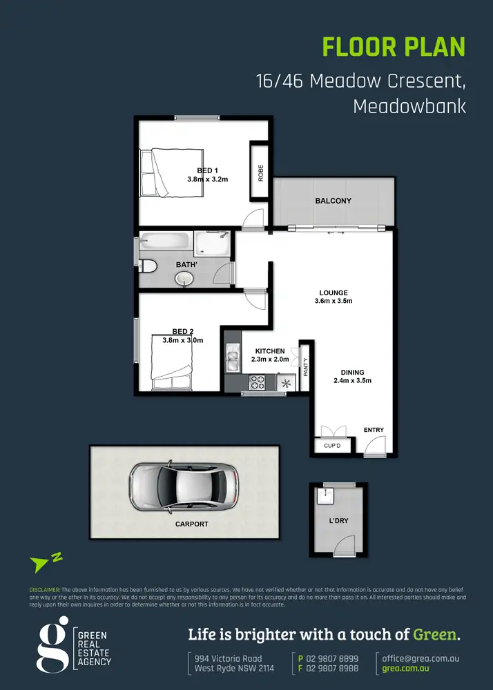 Floorplan of Homely apartment listing, 16/46 Meadow Crescent, Meadowbank NSW 2114