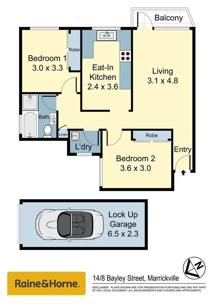 Floorplan of Homely apartment listing, 14/8 Bayley Street, Marrickville NSW 2204