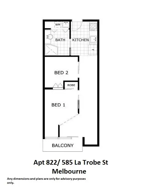 Floorplan of Homely apartment listing, 822/585 La Trobe Street, Melbourne VIC 3000