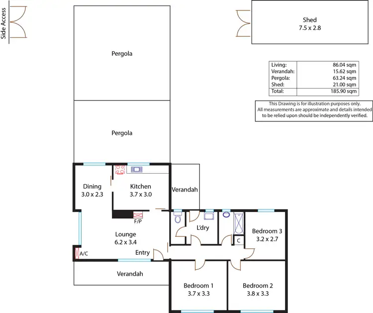 Floorplan of Homely house listing, 134 Woodford Road, Elizabeth North SA 5113