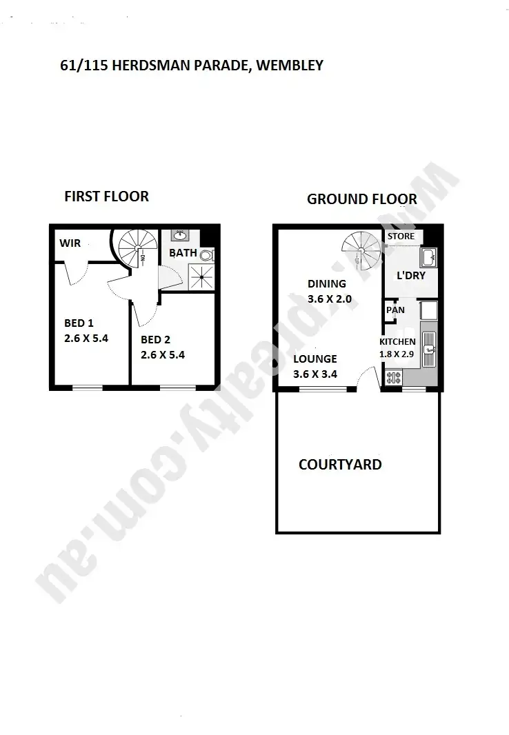 Floorplan of Homely apartment listing, 61/115 Herdsman Parade, Wembley WA 6014