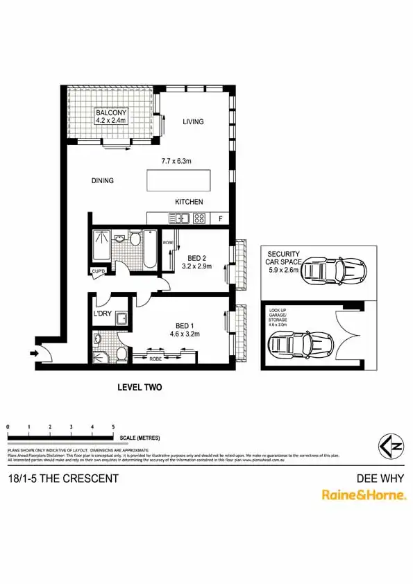 Floorplan of Homely unit listing, 18/1-5 The Crescent, Dee Why NSW 2099