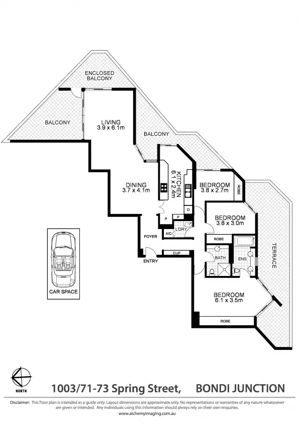 Floorplan of Homely apartment listing, 1003/71-73 Spring Street, Bondi Junction NSW 2022