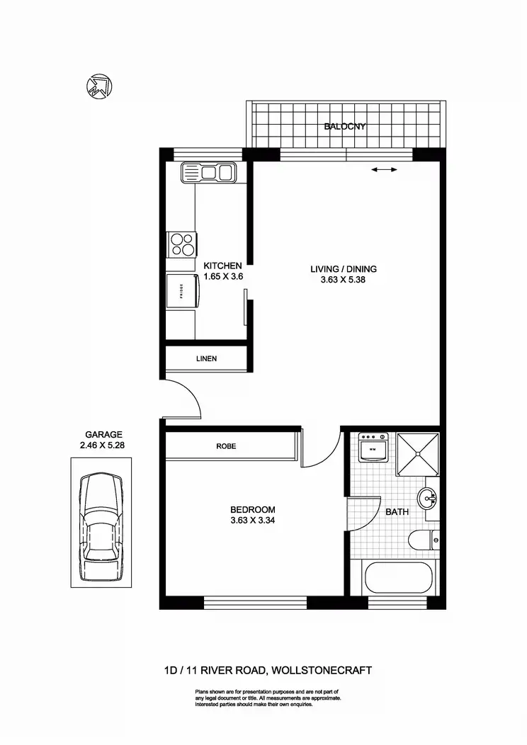 Floorplan of Homely apartment listing, 1D/11 River Road, Wollstonecraft NSW 2065