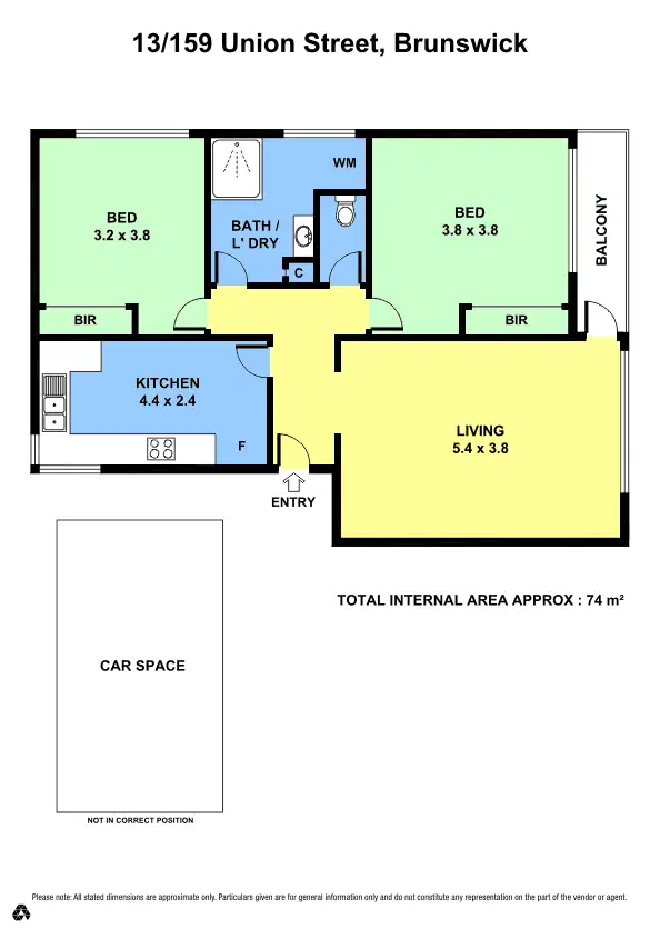 Floorplan of Homely apartment listing, 13/159 Union Street, Brunswick West VIC 3055