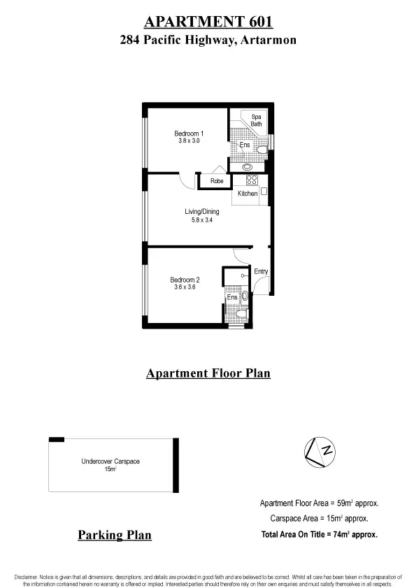 Floorplan of Homely unit listing, 601/284 Pacific Highway, Artarmon NSW 2064