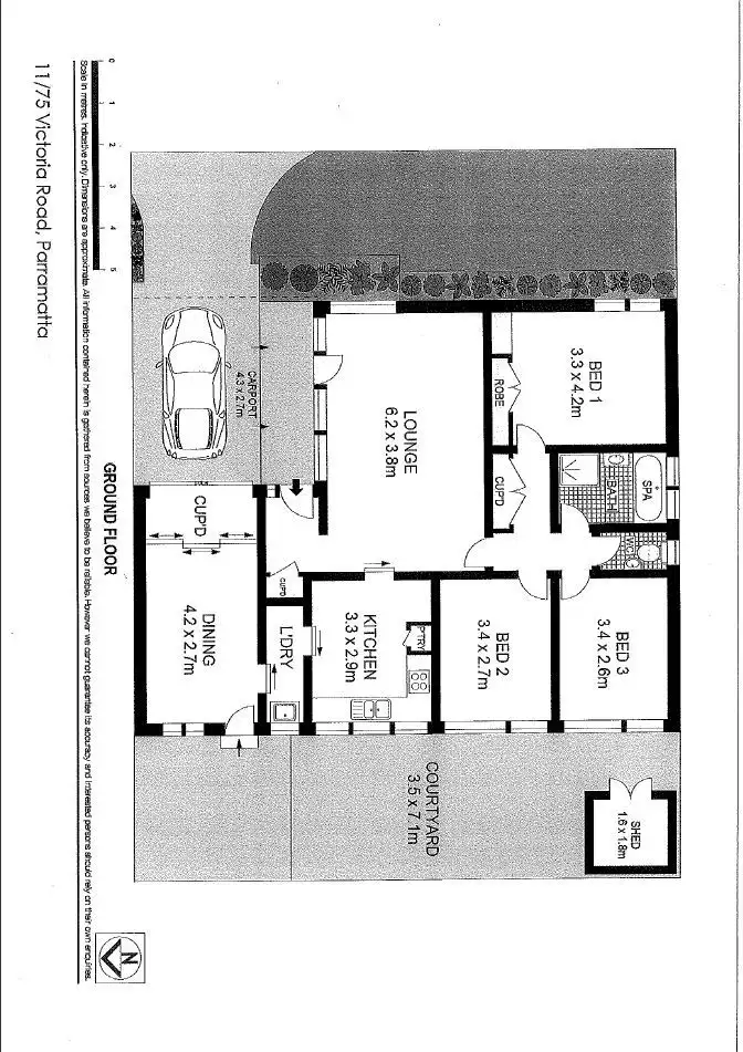 Floorplan of Homely villa listing, 11/75 Victoria Road, Parramatta NSW 2150