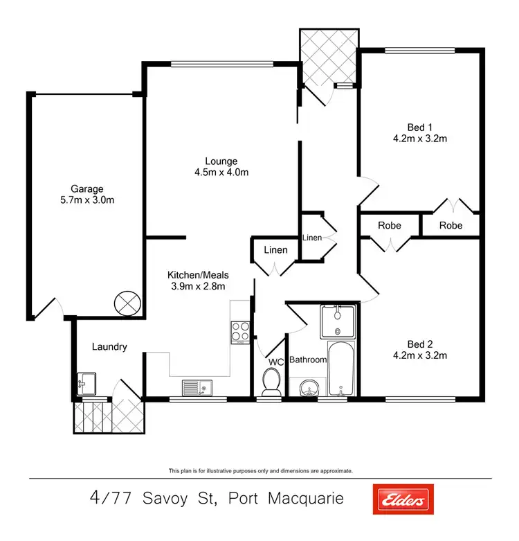 Floorplan of Homely villa listing, 4/77 Savoy Street, Port Macquarie NSW 2444