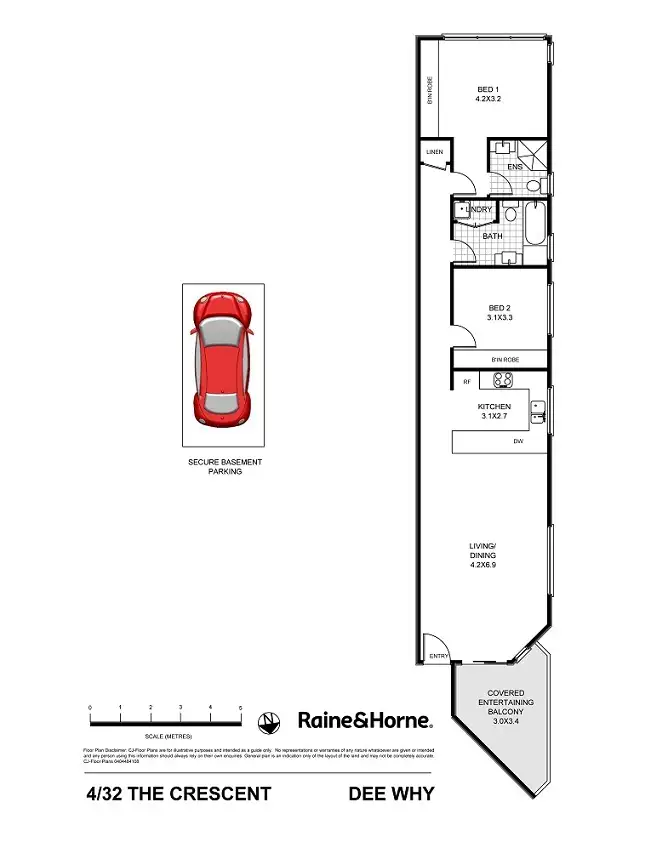 Floorplan of Homely unit listing, 4/32 The Crescent, Dee Why NSW 2099