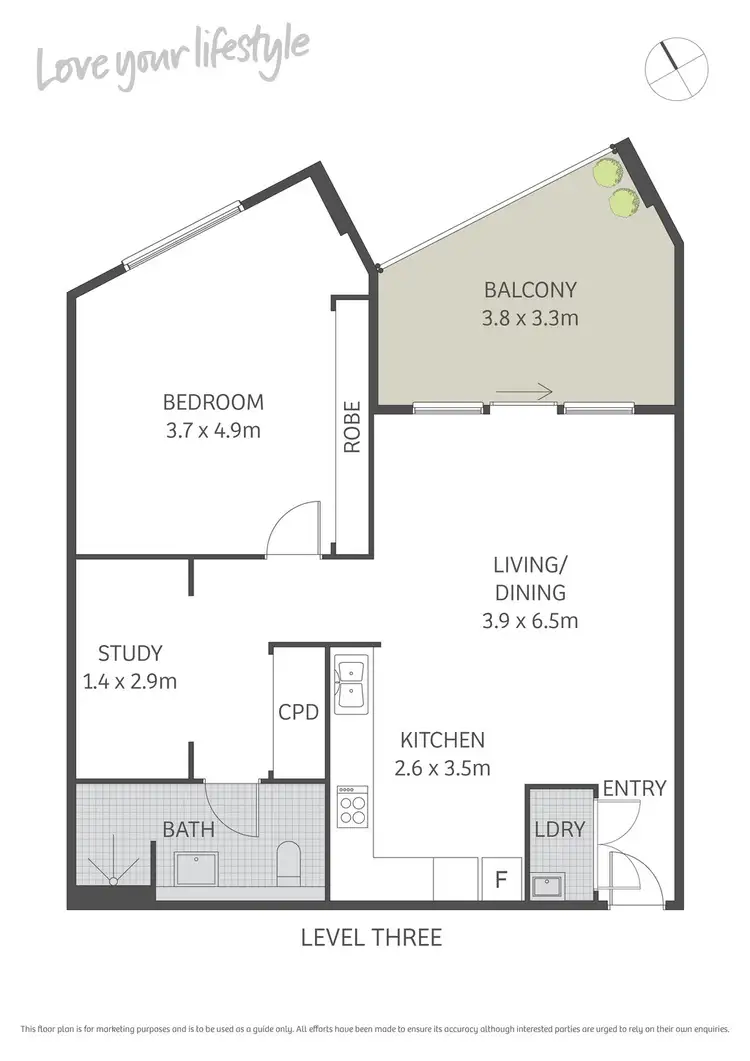 Floorplan of Homely apartment listing, B303/38 Alice Street, Newtown NSW 2042
