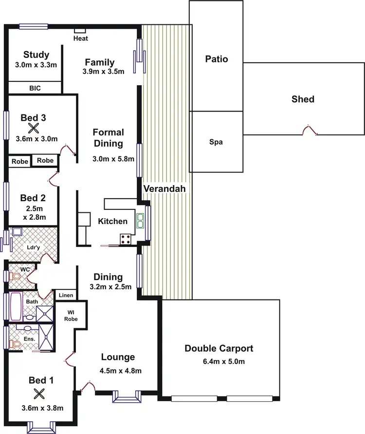 Floorplan of Homely house listing, 26 Burford Crescent, Redwood Park SA 5097