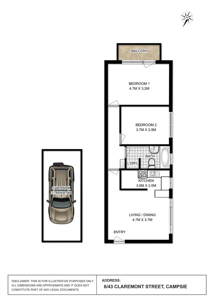 Floorplan of Homely apartment listing, 6/43 Claremont Street, Campsie NSW 2194