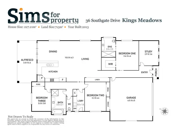 Floorplan of Homely house listing, 36 Southgate Drive, Kings Meadows TAS 7249