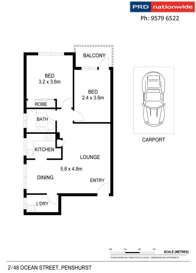 Floorplan of Homely unit listing, 2/48 Ocean Street, Penshurst NSW 2222