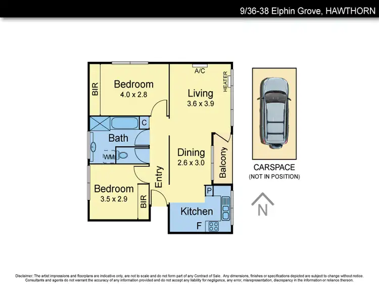 Floorplan of Homely apartment listing, 9/36-38 Elphin Grove, Hawthorn VIC 3122