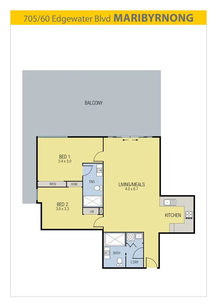 Floorplan of Homely apartment listing, 705/60 Edgewater Boulevard, Maribyrnong VIC 3032