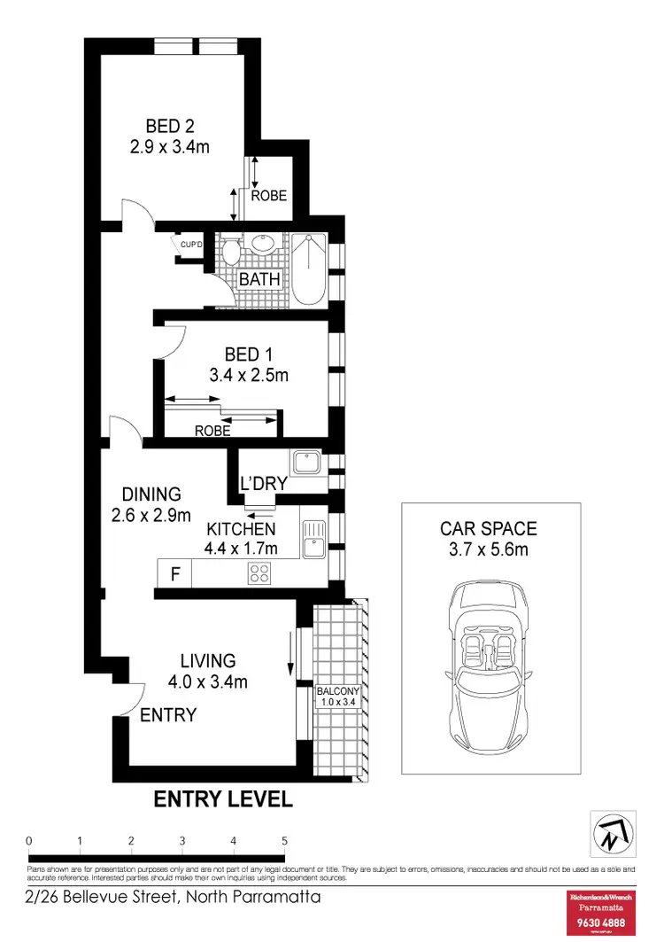 Floorplan of Homely unit listing, 2/26 Bellevue Street, North Parramatta NSW 2151
