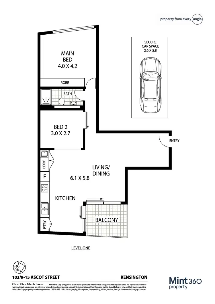 Floorplan of Homely apartment listing, 103/9-15 Ascot Street, Kensington NSW 2033