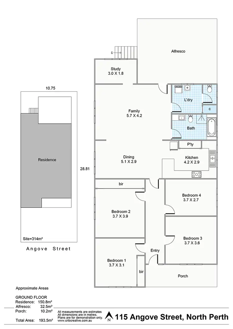 Floorplan of Homely house listing, 115 Angove Street, North Perth WA 6006