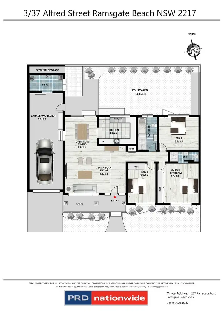 Floorplan of Homely villa listing, 3/37-39 Alfred Street, Ramsgate Beach NSW 2217