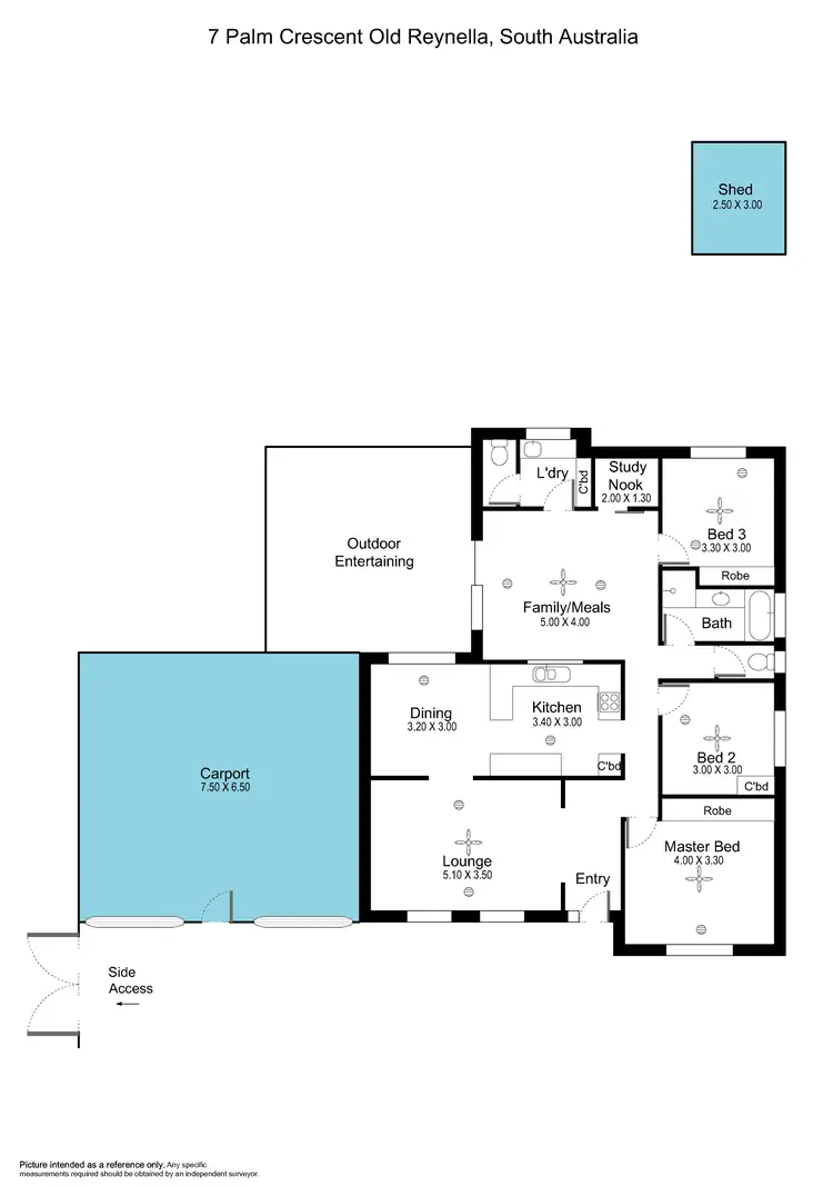 Floorplan of Homely house listing, 7 Palm Crescent, Old Reynella SA 5161