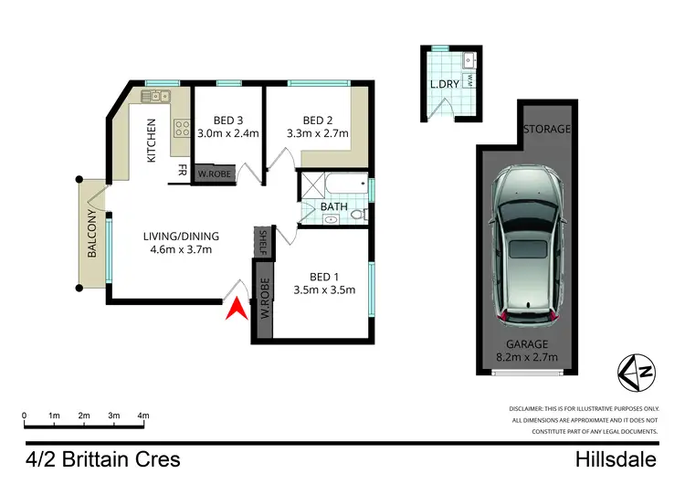 Floorplan of Homely unit listing, 4/2 Brittain Crescent, Hillsdale NSW 2036