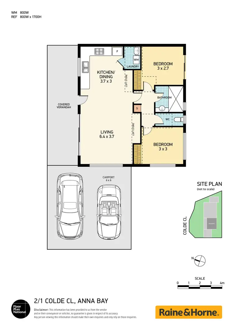 Floorplan of Homely semi-detached listing, 2/1 Colde Close, Anna Bay NSW 2316