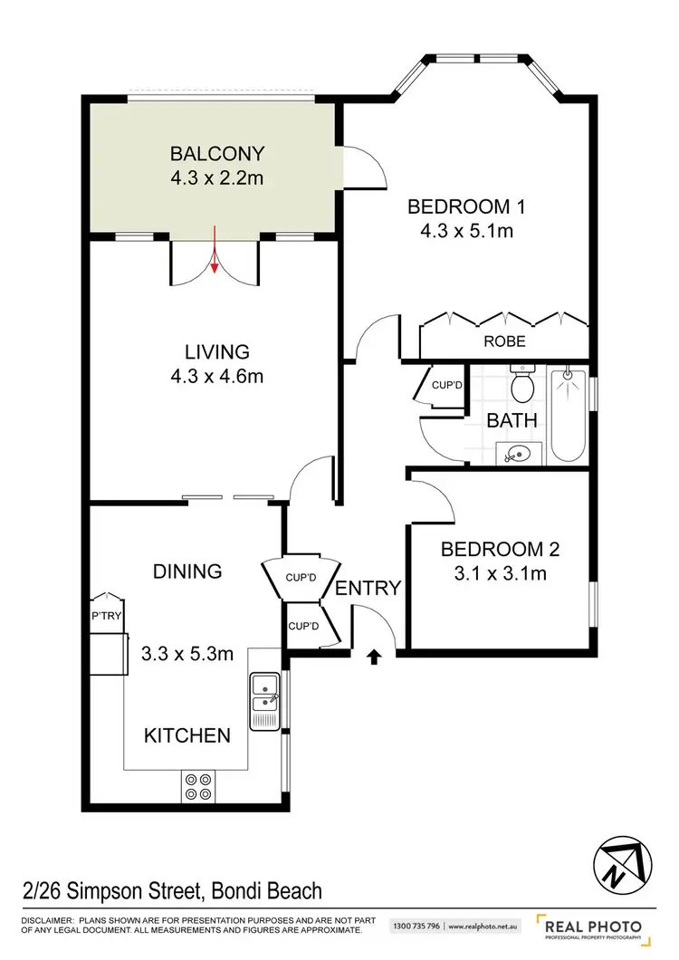 Floorplan of Homely apartment listing, 2/26 Simpson Street, Bondi Beach NSW 2026