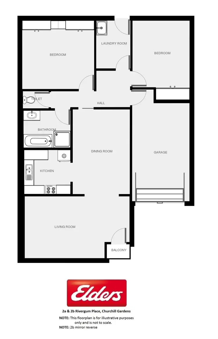 Floorplan of Homely semi-detached listing, 2(a) & 2(b) Rivergum Place, Dubbo NSW 2830