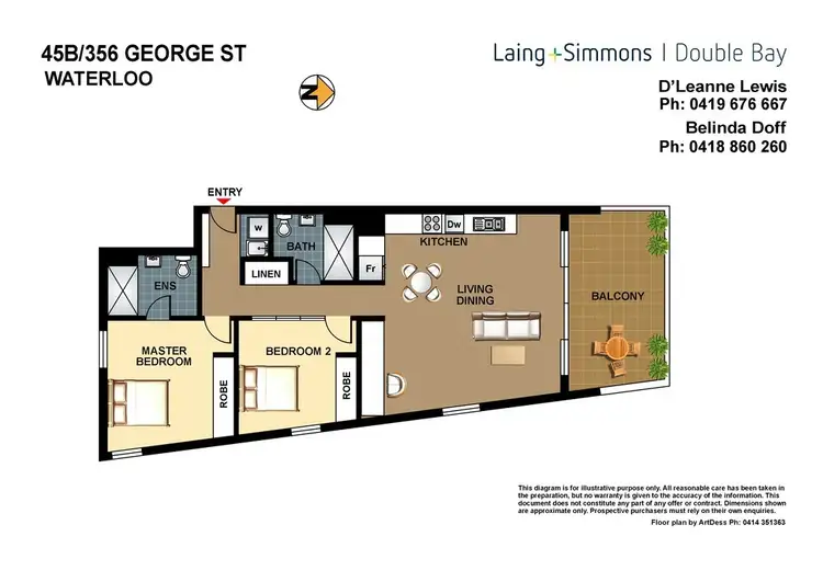 Floorplan of Homely apartment listing, 45B/356 George Street, Waterloo NSW 2017