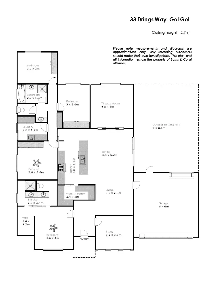 Floorplan of Homely house listing, 33 Drings Way, Gol Gol NSW 2738