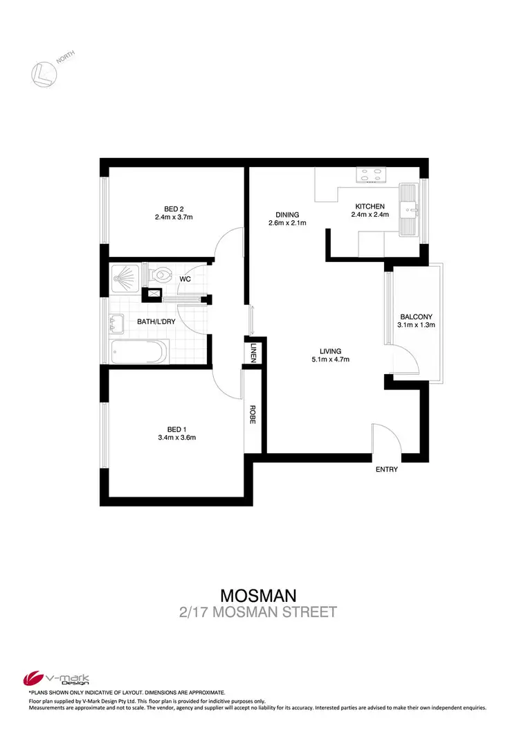 Floorplan of Homely apartment listing, 2/17 Mosman Street, Mosman NSW 2088