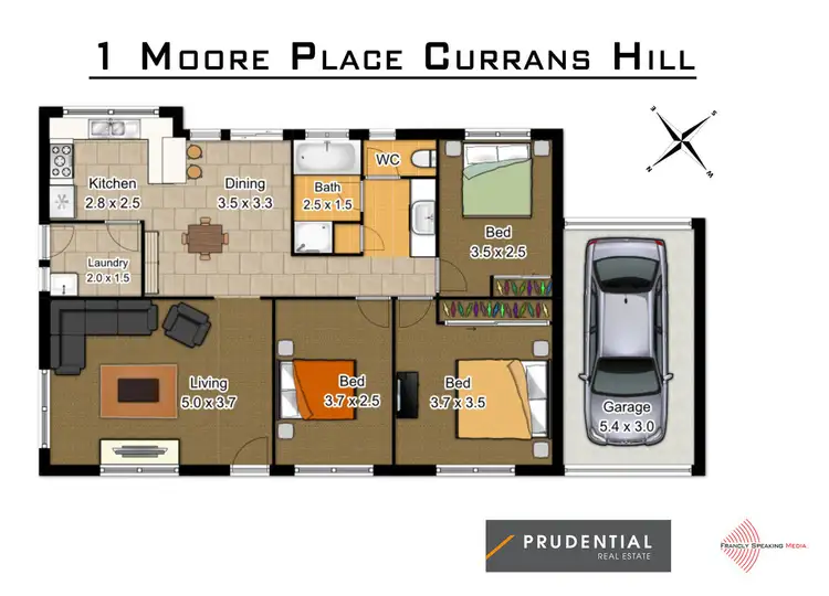 Floorplan of Homely house listing, 1 Moore Place, Currans Hill NSW 2567